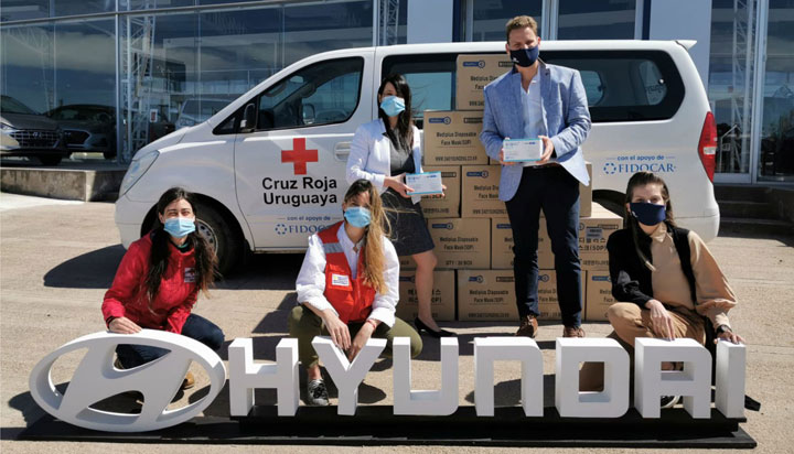 Hyundai Uruguay DONA 30 mil mascarillas a la Cruz Roja Uruguaya